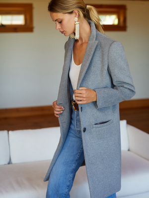 Tailored Coat - Heather Grey Wool Cashmere
