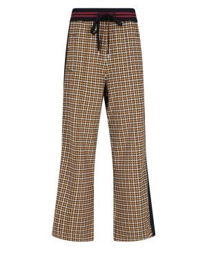 Marni Contrast Side Stripe Check Print Trousers