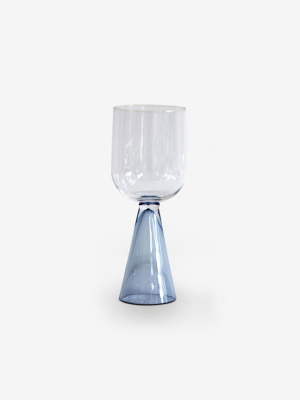 Evviva White Wine Glass Steel Blue Set Of Four By Klaar Prims