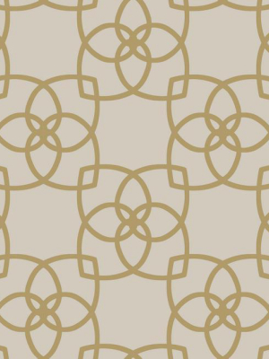 Serendipity Geo Overlay Wallpaper In Gold And Grey By York Wallcoverings