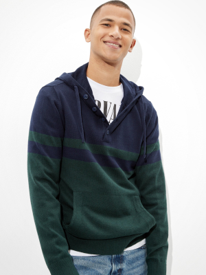 Ae Super Soft Henley Hooded Sweater