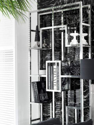 Eichholtz Lagonda Bookcase - Silver & Black