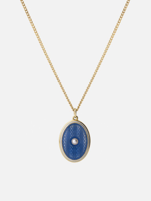 Argyle Pearl Necklace, Gold Vermeil/light Blue