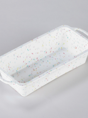 Lakeside Silicone Loaf Pan With Speckled Design - Nonstick Bread And Cake Baking Dish