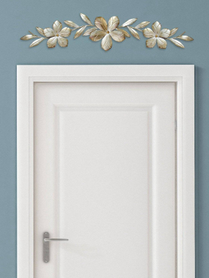 8" X 38" Flower Over The Door Wall Décor Champagne - Stratton Home Décor