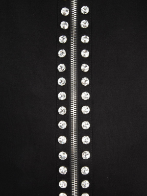 Miu Miu Embellished Ruffle Zipped Bomber Jacket