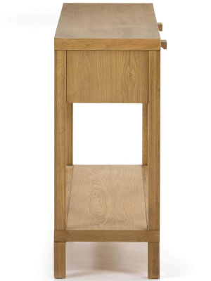 Allegra Console Table, Honey Oak