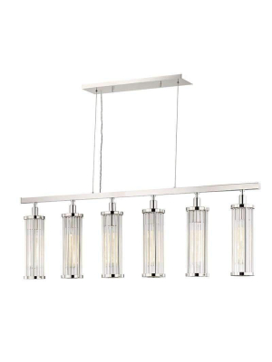 Marley 6 Light Island Light Polished Nickel