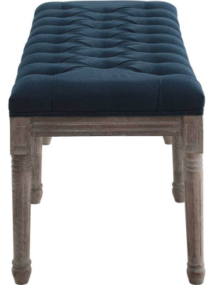 Park Upholstered Fabric Bench Navy