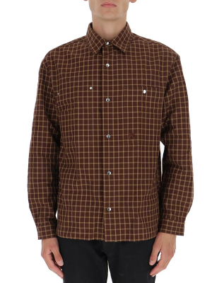 Kenzo Logo Embroidered Checkered Shirt