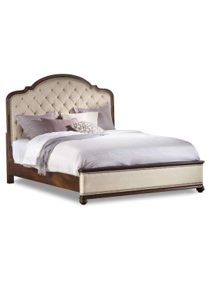 Leesburg Upholstered Bed With Wood Rails