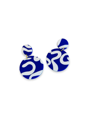 Octopussy Cobalt Large Statement Earrings