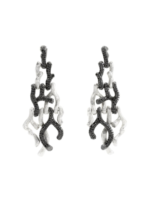 Branch Coral Chandelier Earrings With Diamonds