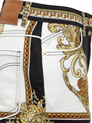 Versace Printed Denim Shorts