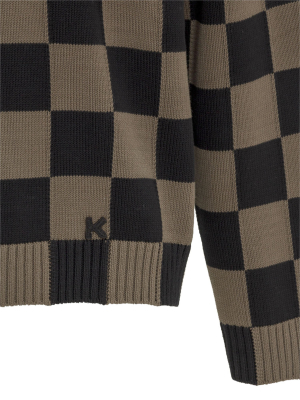 Kenzo Check Logo Embroidered Sweater