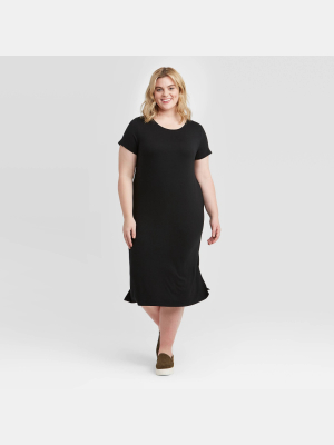 Women's Plus Size Short Sleeve T-shirt Dress - Ava & Viv™