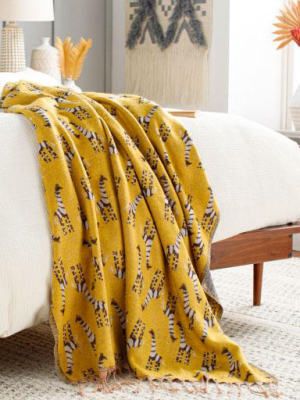 Golden Giraffe Throw Blanket