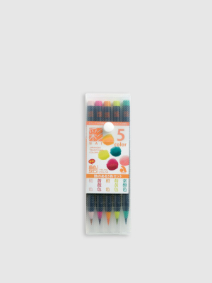 Japanese Watercolor Brush Pens – Set Of 5, Bright