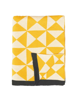The Yellow Wind Farm Patterned Throw