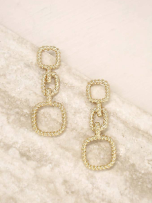 Mia Textured Drop 18k Gold Plated Earrings