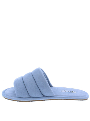 Kylo07a Cloud Quilted Open Toe Flat Slide Sandal