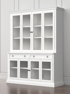 Cameo 2-piece Modular White Glass Door Wall Unit