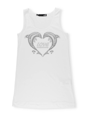 Love Moschino Embellished Logo Tank Top