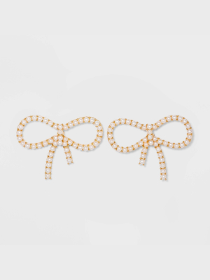 Sugarfix By Baublebar Pearl Bow Earrings - Pearl/gold