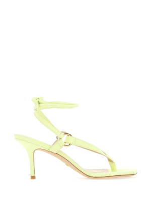 Stuart Weitzman Square Toe Thong Sandals