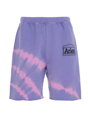 Aries Logo Printed Tie Dye Shorts