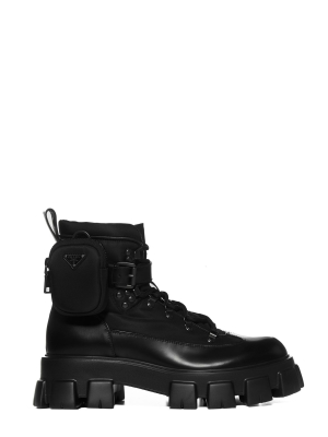 Prada Monolith Pouch Attached Combat Boots