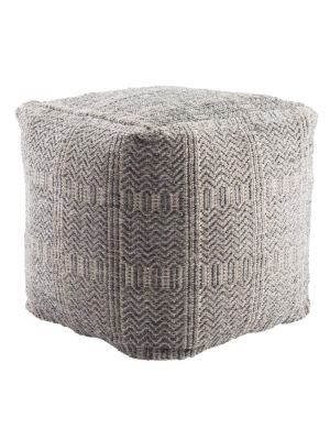 Jaipur Roanoke Indoor/outdoor Pouf - Gray