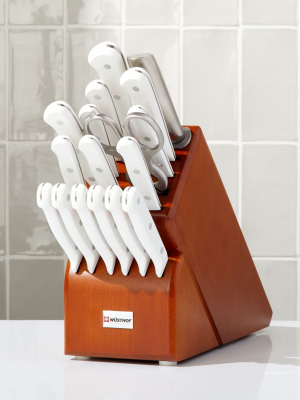 Wusthof ® Gourmet White 18-piece Knife Set With Cherry Block