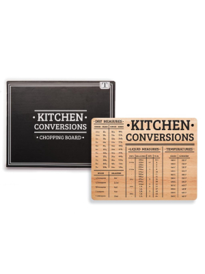 Kitchen Helper Culinary Units Conversion Chart Cutting Board In Gift Box