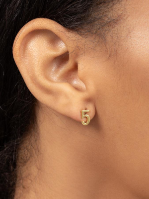 Number Five Single Stud Earring