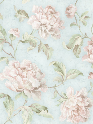 Vintage Floral Trail Wallpaper In Spring Blue From The Vintage Home 2 Collection By Wallquest