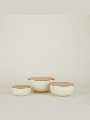 Ivory Essential Lidded Bowls - Set Of 3