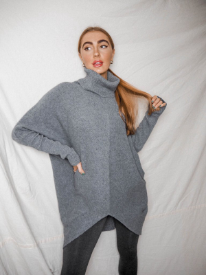 Longer Length Hope Knitted Jumper / Grey