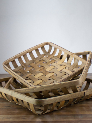 Raz Imports Set Of 3 Brown Square Woven Baskets 22.75"