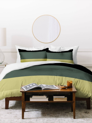 Colour Poems Contemporary Color Block V Duvet Set - Deny Designs