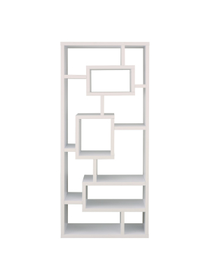 71" Heather 16 Shelf Bookcase White - Mibasics