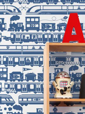 Robo Rail Wallpaper In Atlantic Design By Aimee Wilder