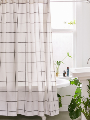 Distressed Check Shower Curtain