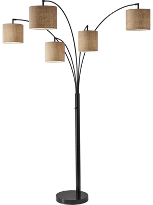 Trident 5-arm Arc Lamp Bronze