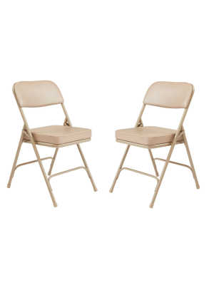 Set Of 2 Premium Vinyl Padded Folding Chairs - Hampton Collection