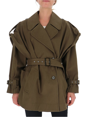 Alberta Ferretti Double-breasted Short Trench Coat