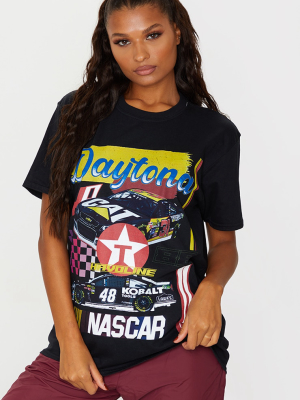 Black Racing Car Printed T Shirt