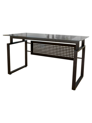 Fiske Glass Computer Desk Black - Christopher Knight Home