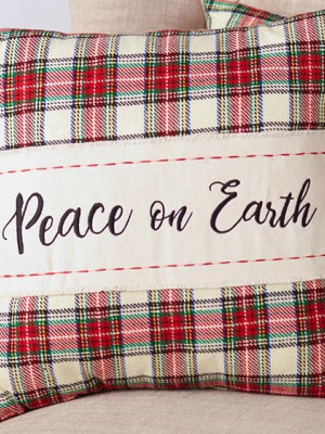 Lakeside Peace On Earth 16" X 16" Holiday Motif Accent Throw Pillow With Polyfill