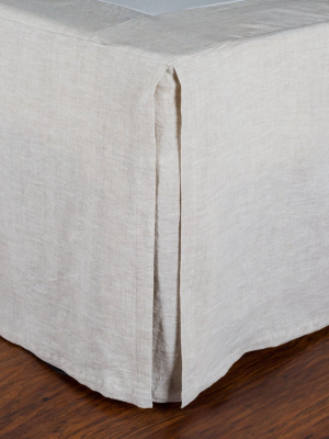 Pleated Linen Bedskirt In Flax